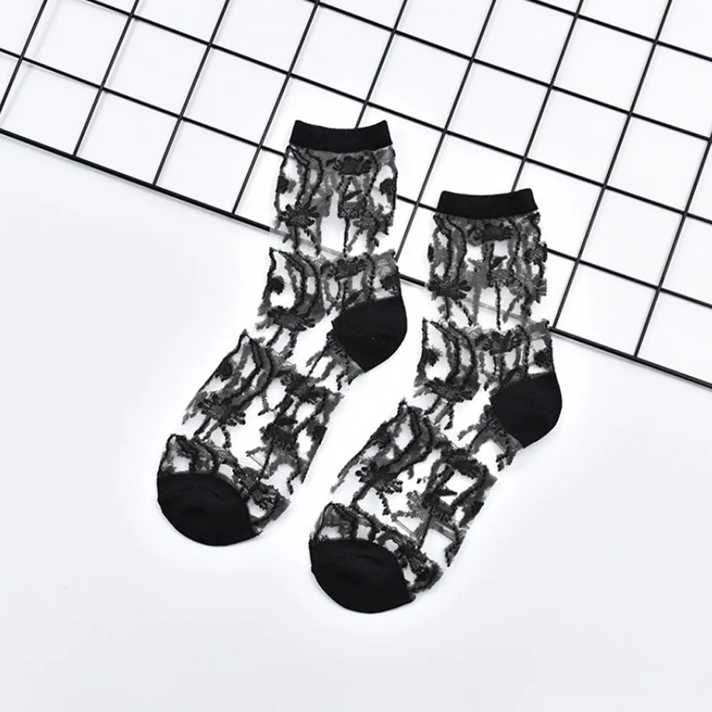 Женские носки Модные сетчатые Прозрачные шелковые прозрачные летние Meias Mulheres