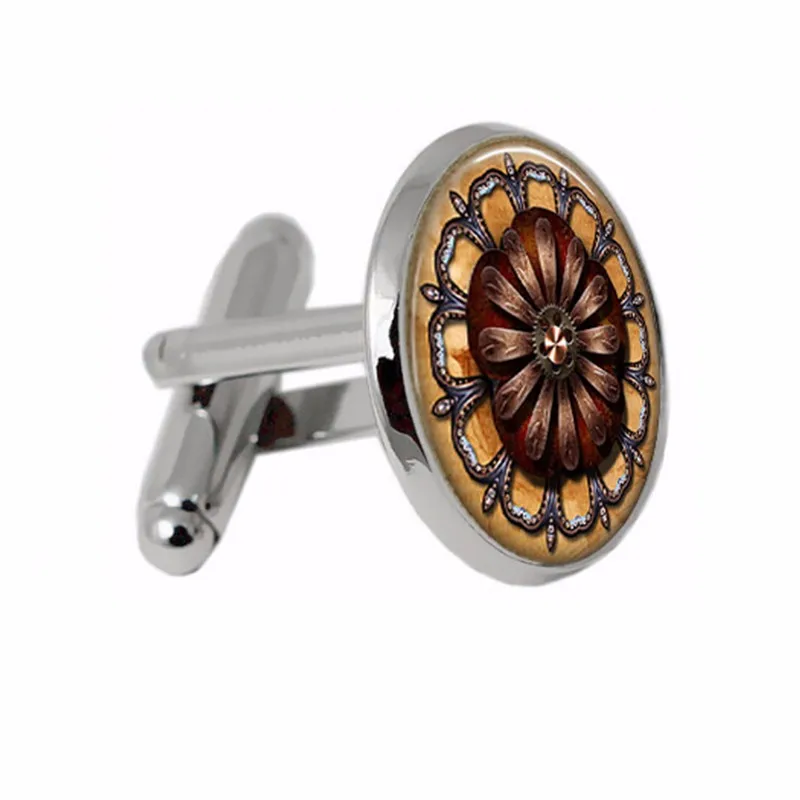 Серебряная Мужская рубашка манжета новые серые цветы будильник купольные