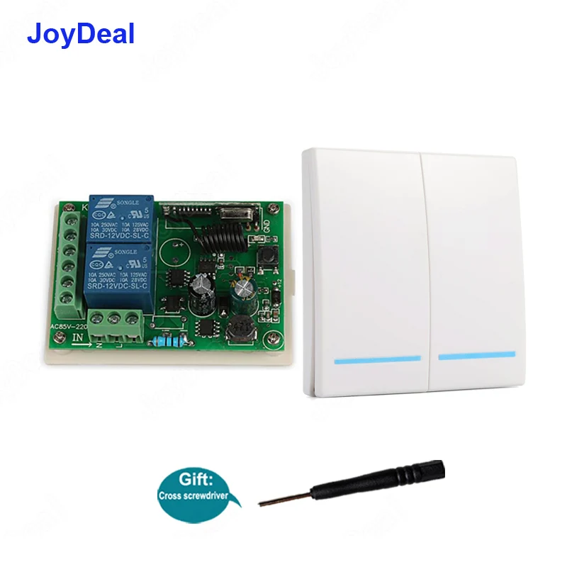Беспроводной пульт дистанционного управления 433 МГц AC 110 В 220 2 CH 86 настенная