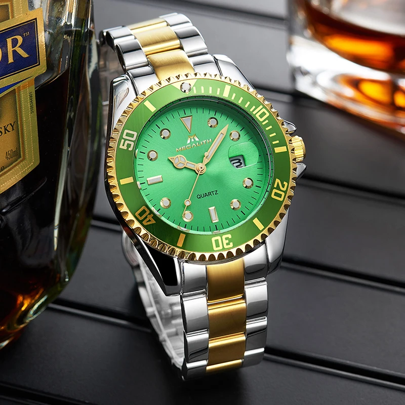 MEGALITH мужские часы Топ бренд класса люкс водонепроницаемые кварцевые для мужчин