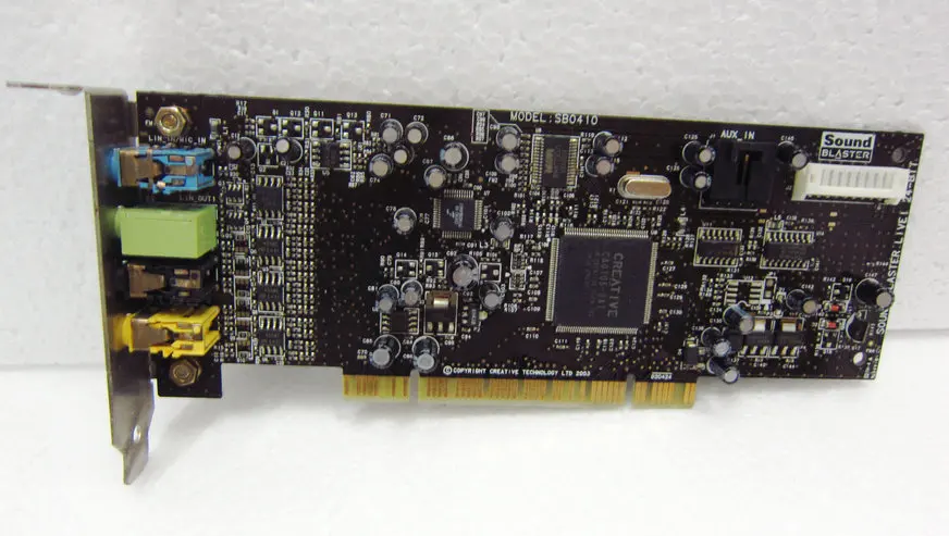 Звуковая карта BLASTER SB0410 PCI 7 1 24-битная звуковая 100% рабочий | Компьютеры и офис