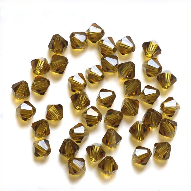 

StreBelle Wholesale 100pcs/Lot 5301 Cystal Beads 6mm Loose Bicone Glass Beads for Handmade Fashion Jewelry 18 Colors Pick