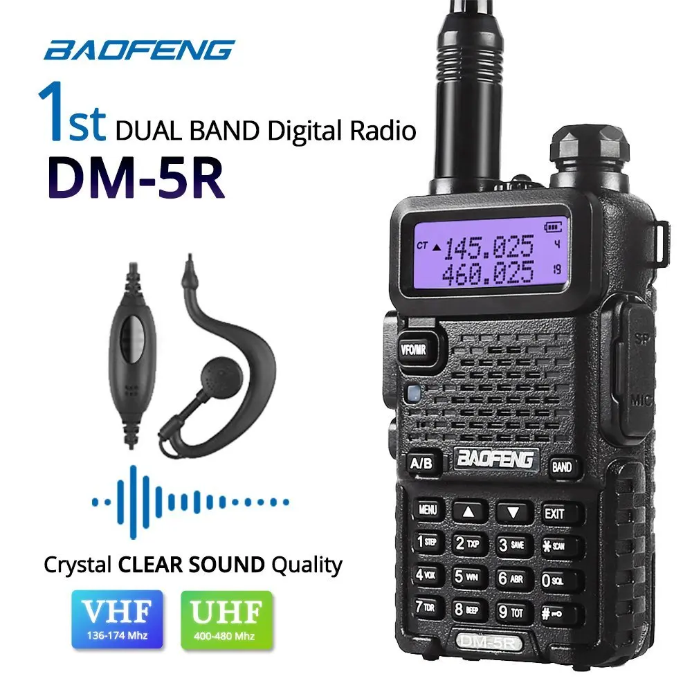 BAOFENG DM-5R цифровой иди и болтай walkie talkie DMR двухстороннее радио UV5R обновленная версия УКВ мобильное радио двухдиапазонный Cb радио