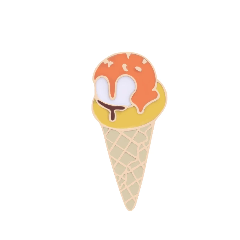 Ice Cream Симпатичные десертные эмалированные булавки мороженое Кола торт эскимо брошка мультфильм для женщин девушка джинсовая рубашка нагрудные булавки Симпатичные значки ювелирные изделия - Окраска металла: Ice Cream
