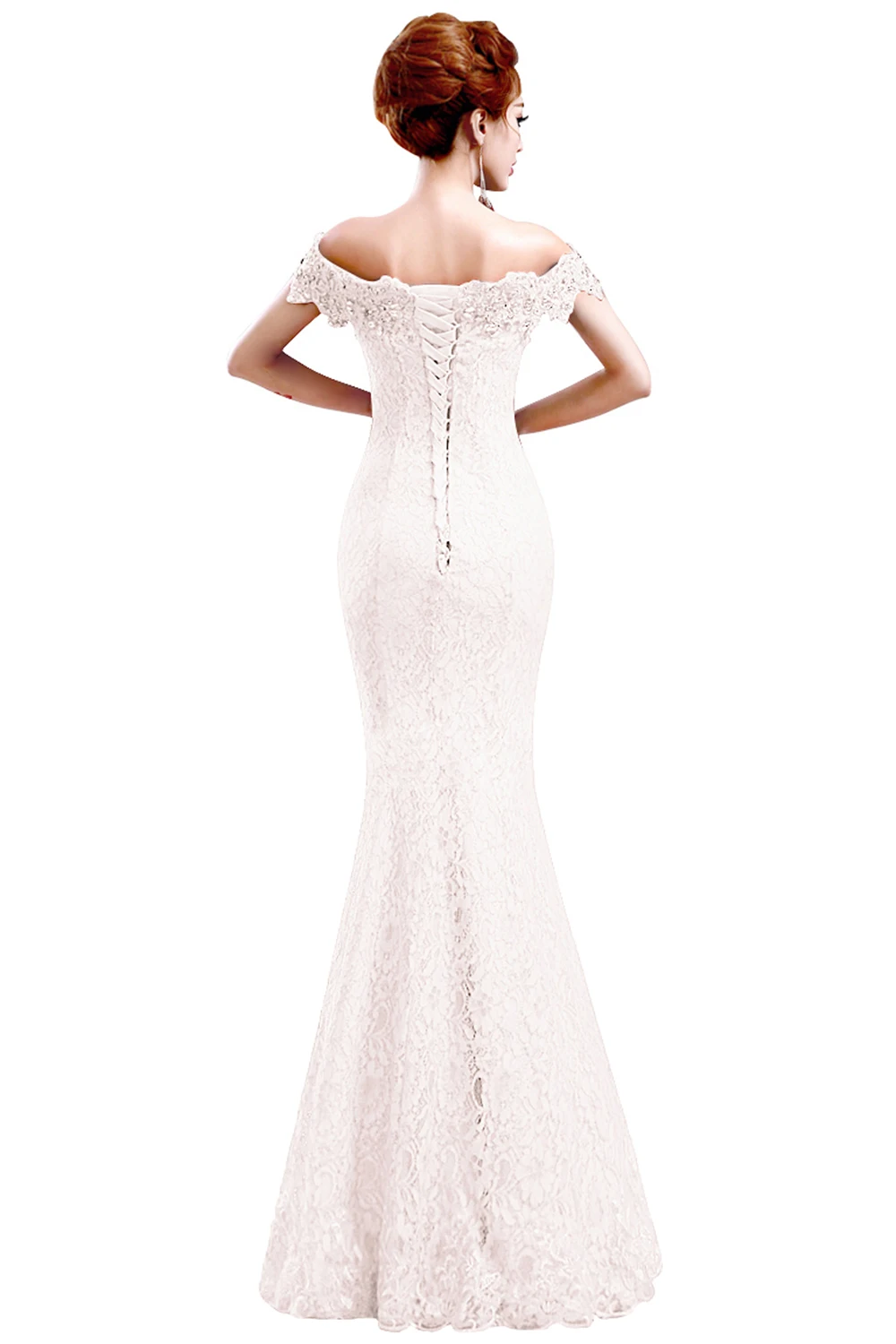vestido de noiva White Ivory 2019 Simple Lace Mermaid Bride Wedding Dress Off The Shoulder Bridal Gowns robe mariee | Свадьбы и