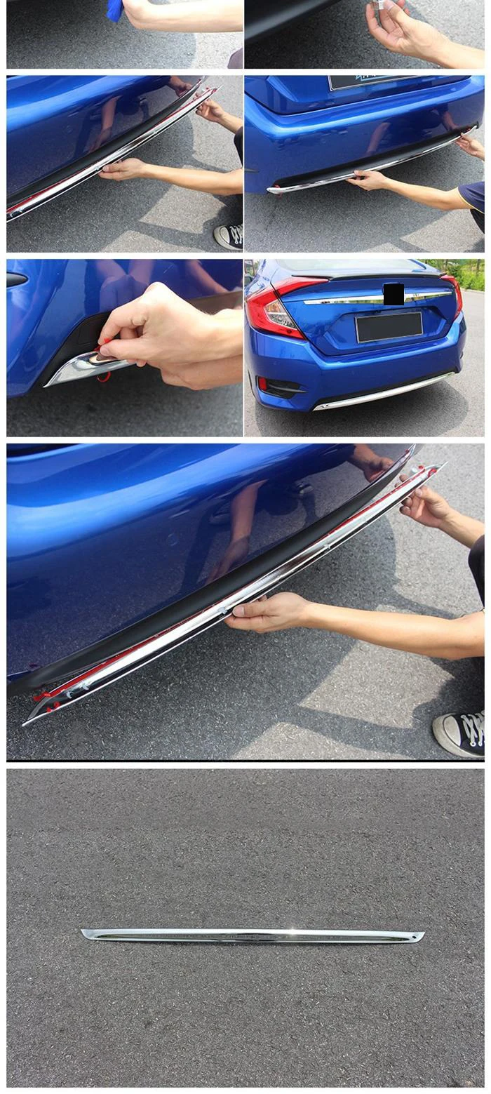 Подходит для Honda Civic хромированная Задняя Крышка багажника Накладка бампер задняя дверь профилированный материал для окантовки протектор 1 шт