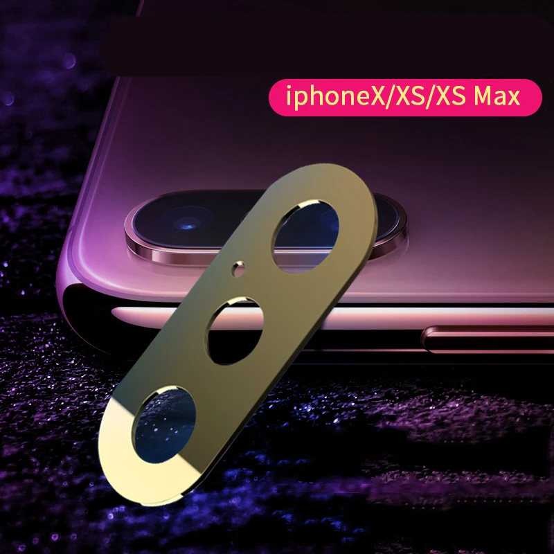 EXUNTON для Apple iPhone X XS MAX задняя камера из металлического алюминия полное покрытие