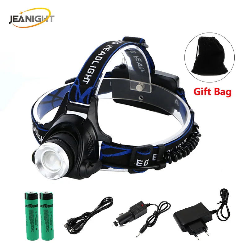 Jeanight LED фара CREE L2 светодиодные фары Перезаряжаемые Факел Увеличить 18650 Фары для