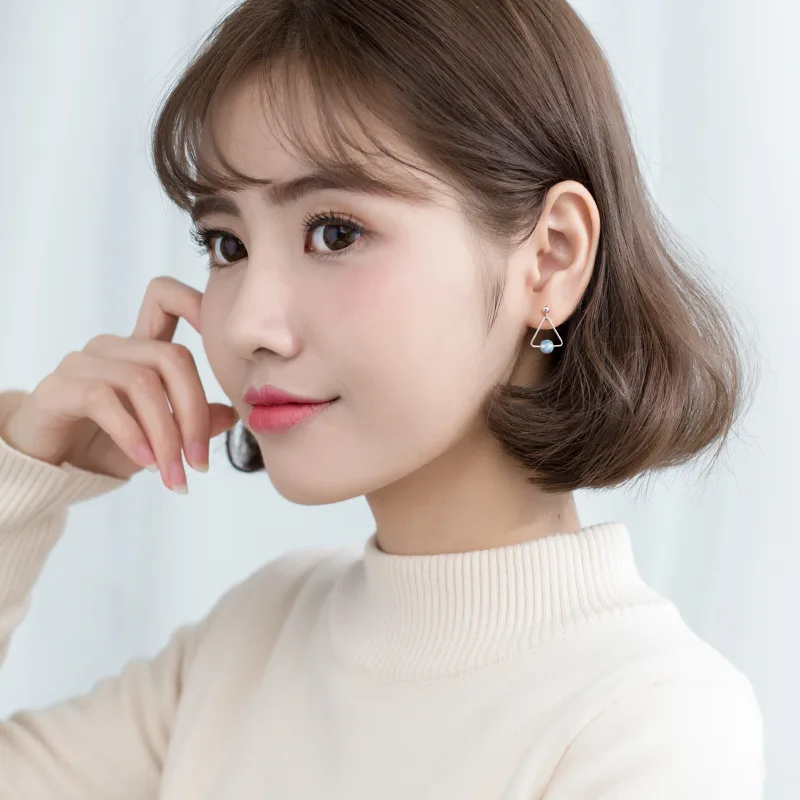 Аутентичные настоящие серьги из серебра 100% бриллиантов с натуральным лунным