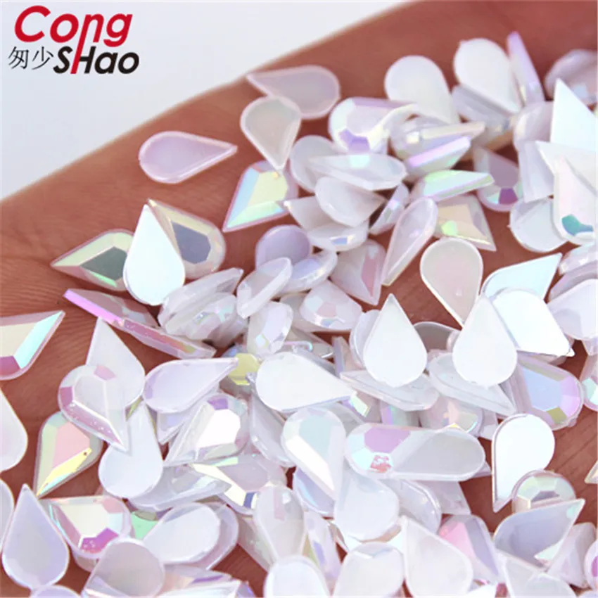 Цветные акриловые каплевидные Стразы Cong Shao 500 шт. AB желеобразные камни и