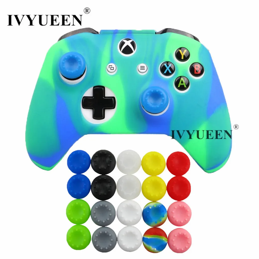 Силиконовый чехол IVYUEEN для Xbox One X S с 20 аналоговыми колпачками для джойстика X Box One X S