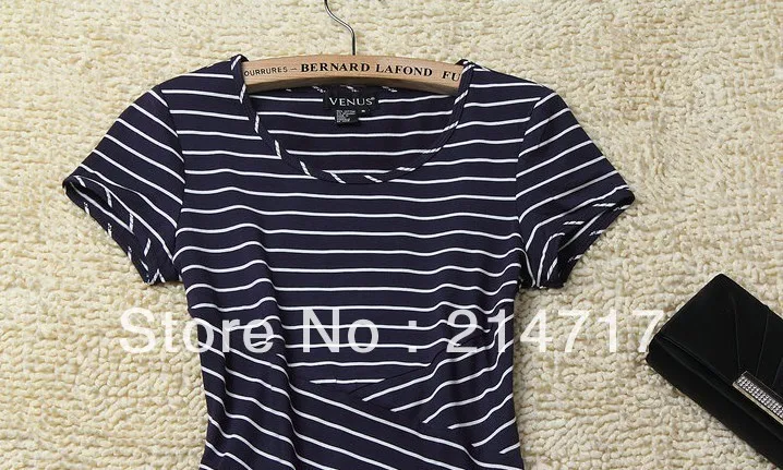 Freeshipping Tops 2013 Fashion Euro Bodycon Black Dress Geometric Vintage Stripe Career Dresses Women's Casual | Женская одежда