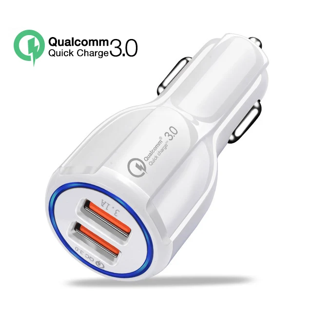 White CAFELE USB Автомобильное зарядное устройство QC3.0 Быстрая зарядка зарядное устройство Универсальное зарядное устройство для iPhone X XS Max XR huawei samsung Xiaomi - Тип штекера: White