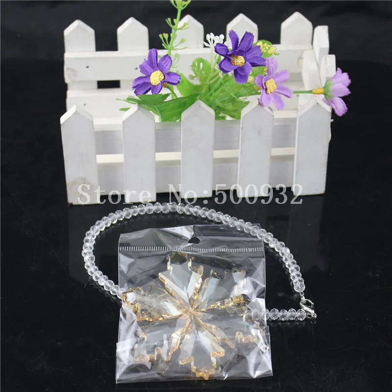 Бесплатная доставка янтарный цвет 2 шт./лот большой кристалл Рождество Снежинка