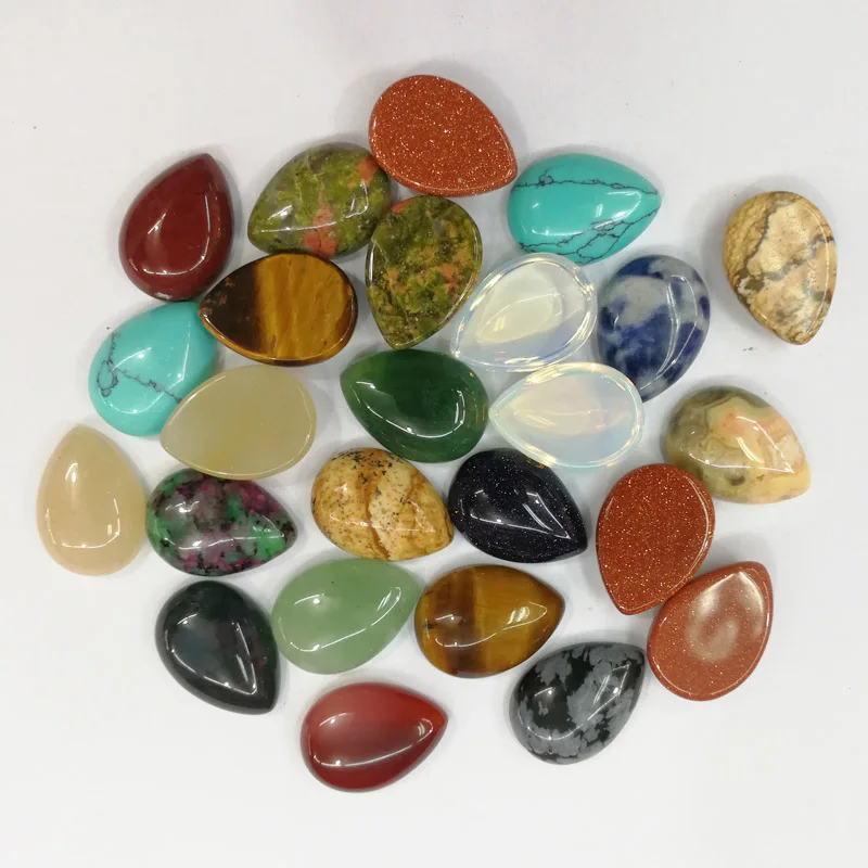 13X18MM Мода 24 шт. 8x10 10x14 12x16 13x18 15x20 18x25 мм Хорошее качество натуральный камень капля воды бусина Кабошон для изготовления ювелирных изделий без отверстия - Цвет: 13X18MM