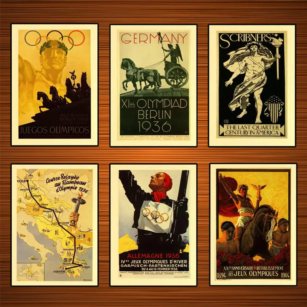 Винтажный рекламный плакат Берлин Германия 1936 Классические холщовые картины