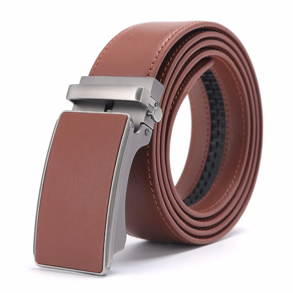 Новый дизайнерский ремень из воловьей кожи коричневый автоматическая пряжка