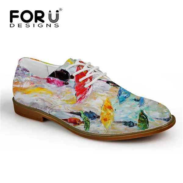 FORUDESIGNS/модные мужские повседневные кожаные туфли с рисунком граффити; дышащие мужские туфли на плоской подошве со шнуровкой; высококачественные мужские туфли-оксфорды - Цвет: H012CE