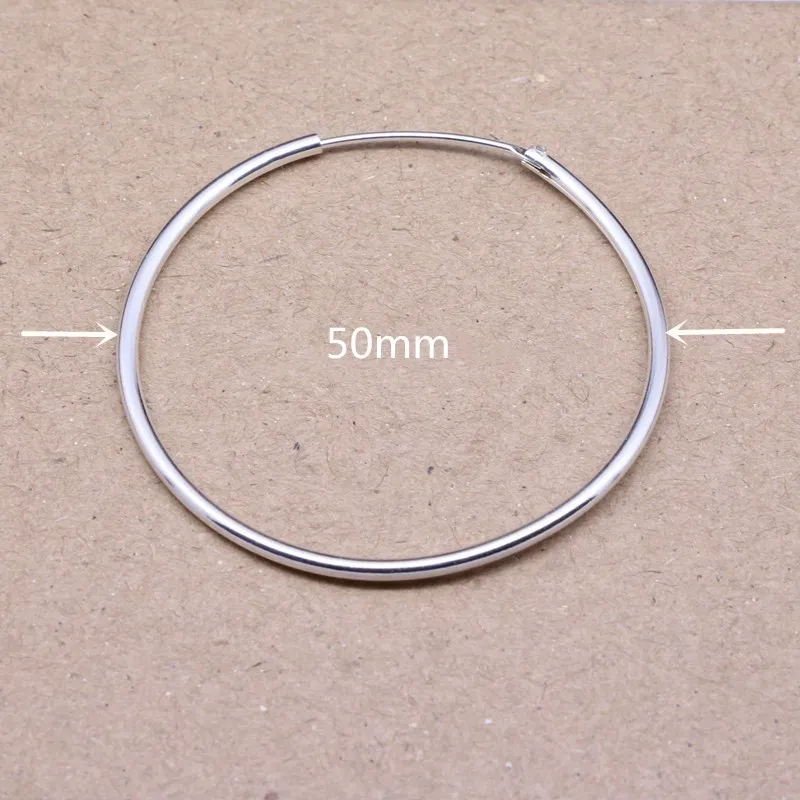 Женские серьги кольца из серебра 925 пробы 50 мм|big hoop earrings|fashion earringshoop earrings |