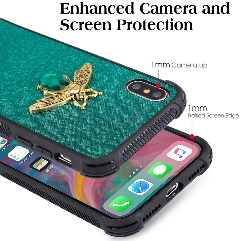 Роскошные Стразы пчелы чехол для iPhone X XR XS Max со стразами в виде геометрических