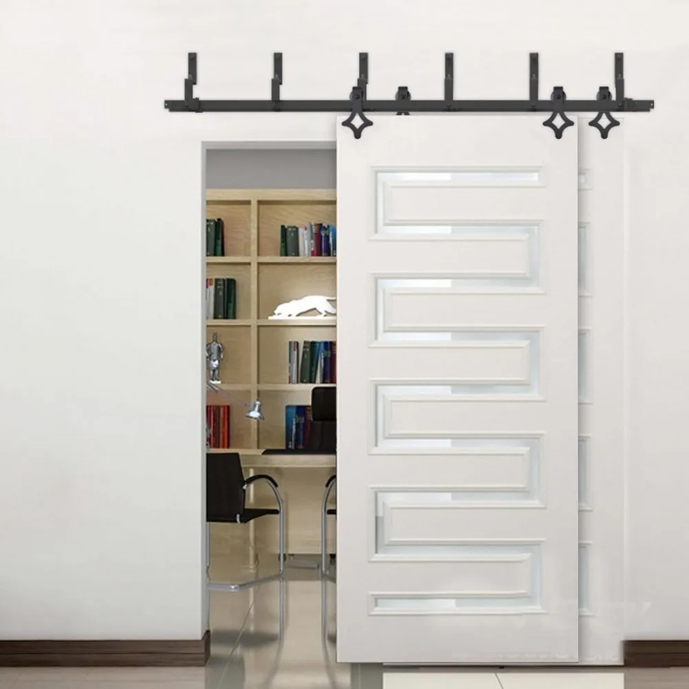 10FT 16FT (3050 мм 4880 мм) двойной Heavy duty modern Подкова дизайн деревянные раздвижные двери