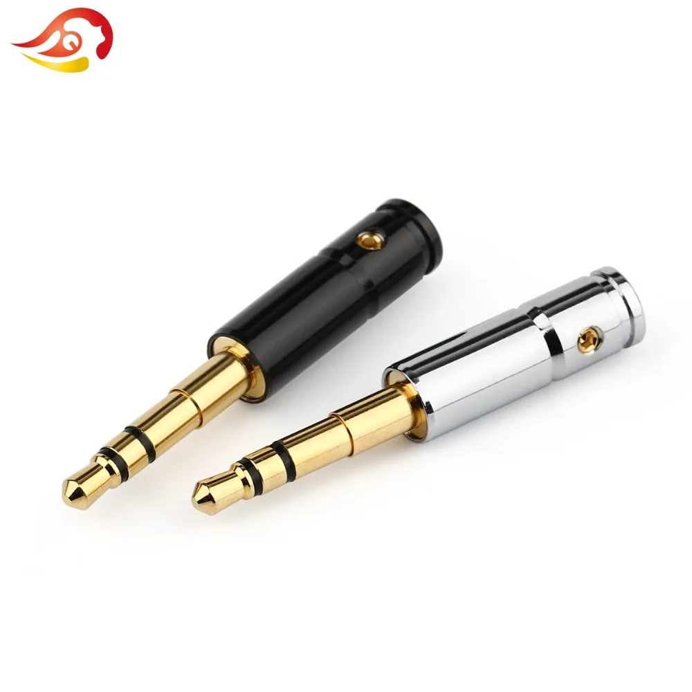 QYFANG 3.5mm 3 Pole Earphone Audio Jack DIY HiFi Headphone Plug Metal Alloy Splice Adapter Gold Plated Solder Wire Connector |