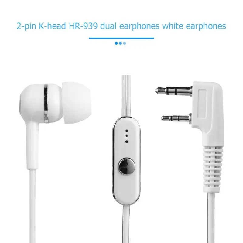 

2Pin Dual Earphone Earpiece Mic PTT for BAOFENG KENWOOD Radio Walkie Talkie Earphones Accessories
