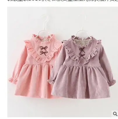 Новая осенняя одежда платье для малышей из 100% хлопка принцессы плиссированная