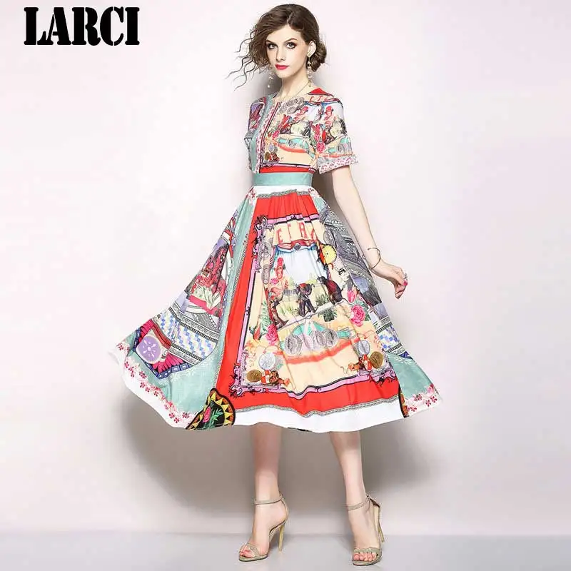 LARCI 2018 Новое поступление Для женщин Лев зоопарк с принтом платья трапециевидной