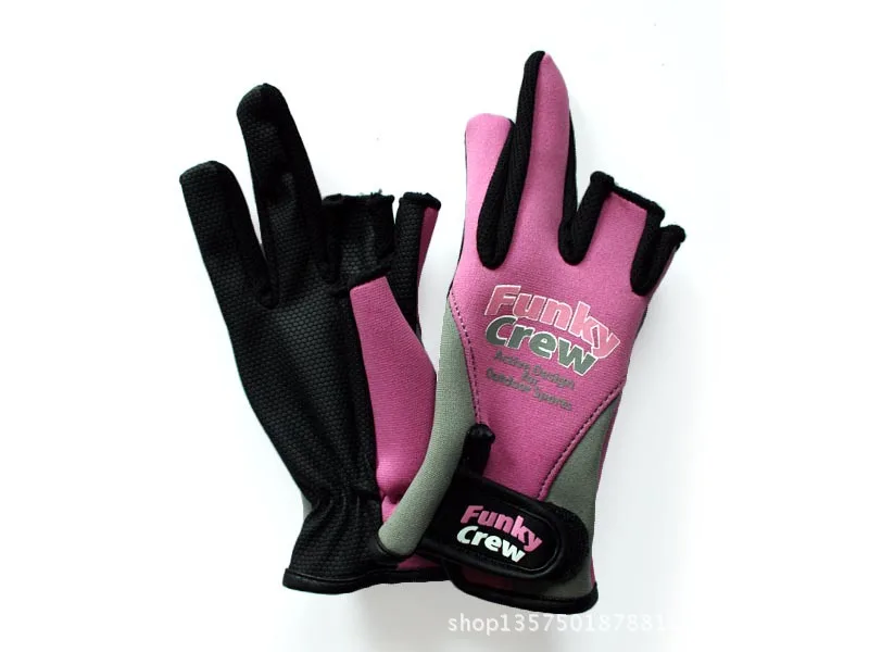 100 пар/лот Бесплатная Размеры новые зимние перчатки для рыбалки 3 пальца вырезать