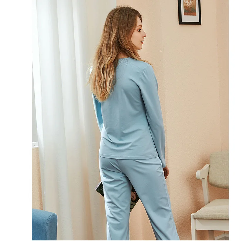 Женская одежда для сна осенние женские кружевные комплекты пижам тонкие пижамы с