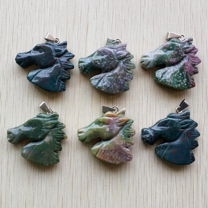 Модные подвески из натурального оникса в форме головы лошади индийского для