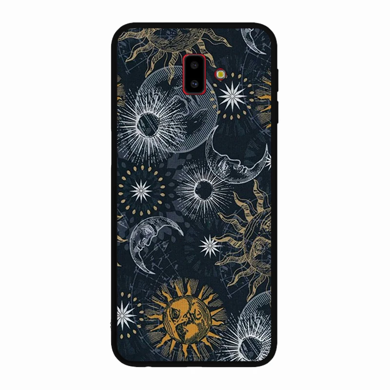 Мягкий силиконовый черный чехол для samsung Galaxy J4 J6 Plus J3 J5 J7 2017 Прочный с рисунком |