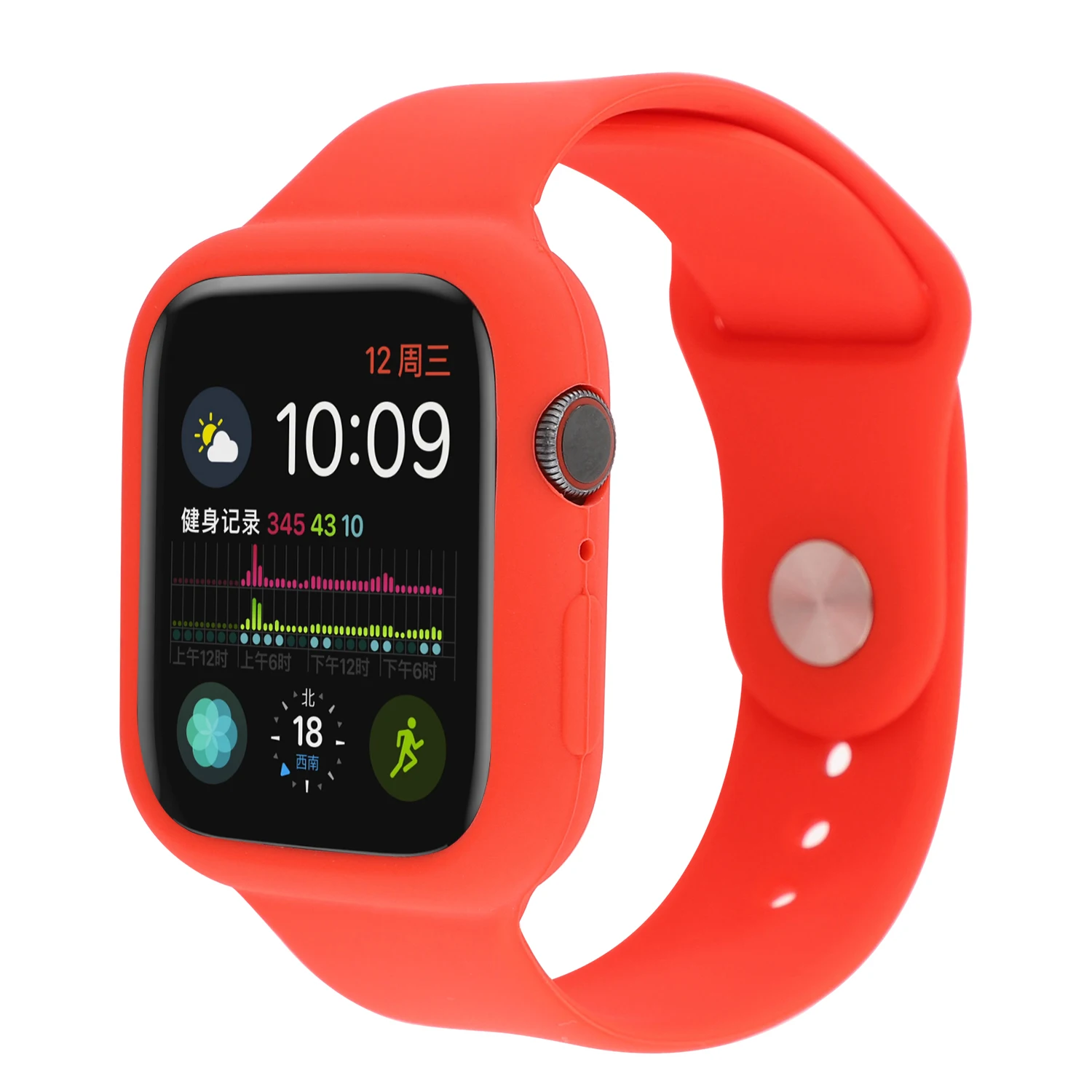 Силиконовый спортивный чехол для Apple Watch 4 3 2 1 ремешок на запястье с защитным