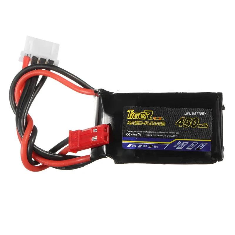 Tiger Power 11 1 В 450 мАч 60C 3S Lipo батарея JST вилка для RC FPV гоночная камера Дрон запасные