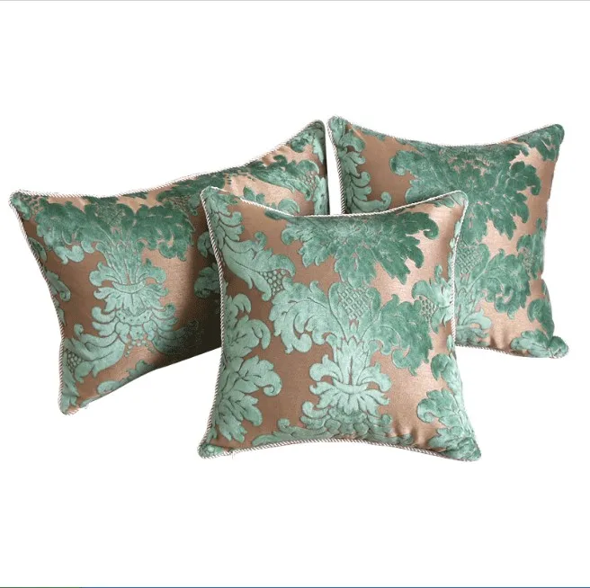 Прямая поставка роскошное флокированное бархатное покрытие для подушки