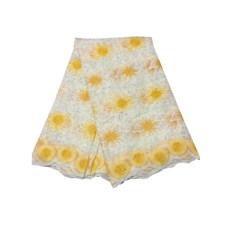 New Arrival milk silk guipure lace fabric high quality African cord embroidered chemical pl66-38 | Дом и сад