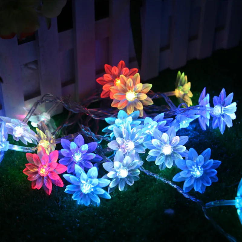 Светодиодная гирлянда с цветами лотоса 5 м | Лампы и освещение