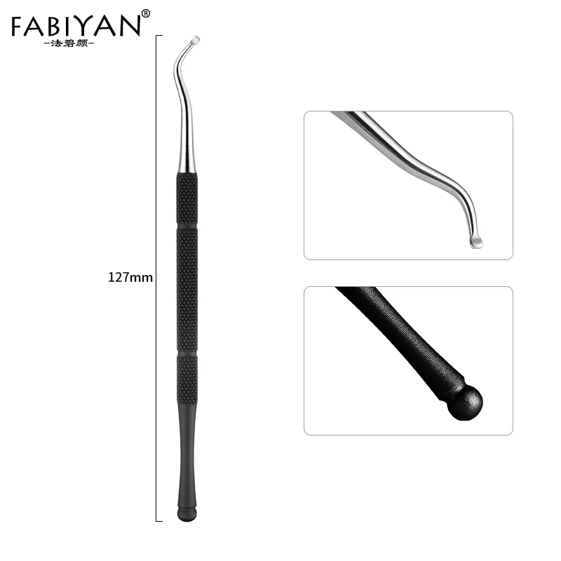 Black Toenail Clean Треугольная ручка из нержавеющей стали, резьба палочка для ногтей УФ Гель-лак удаление мертвой кожи Вилка Маникюр Toenail чистый крючок уход педикюр инструмент - Цвет: Black Toenail Clean