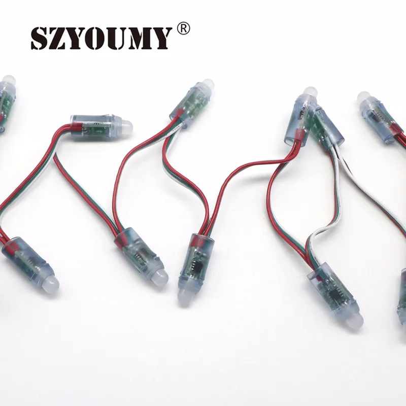 SZYOUMY DC5V WS2811 IC светодиодный модули Строка свет 12 мм Полный Цвет IP68 Водонепроницаемый реклама светодиодный пикселей огни+ светодиодный контроллер