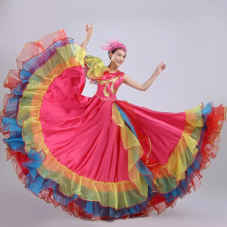 New Opening Dance Dresses Performance Large Swing Dress Costume Spanish Flamenco Full-skirt Adult Female Stage Costume H570