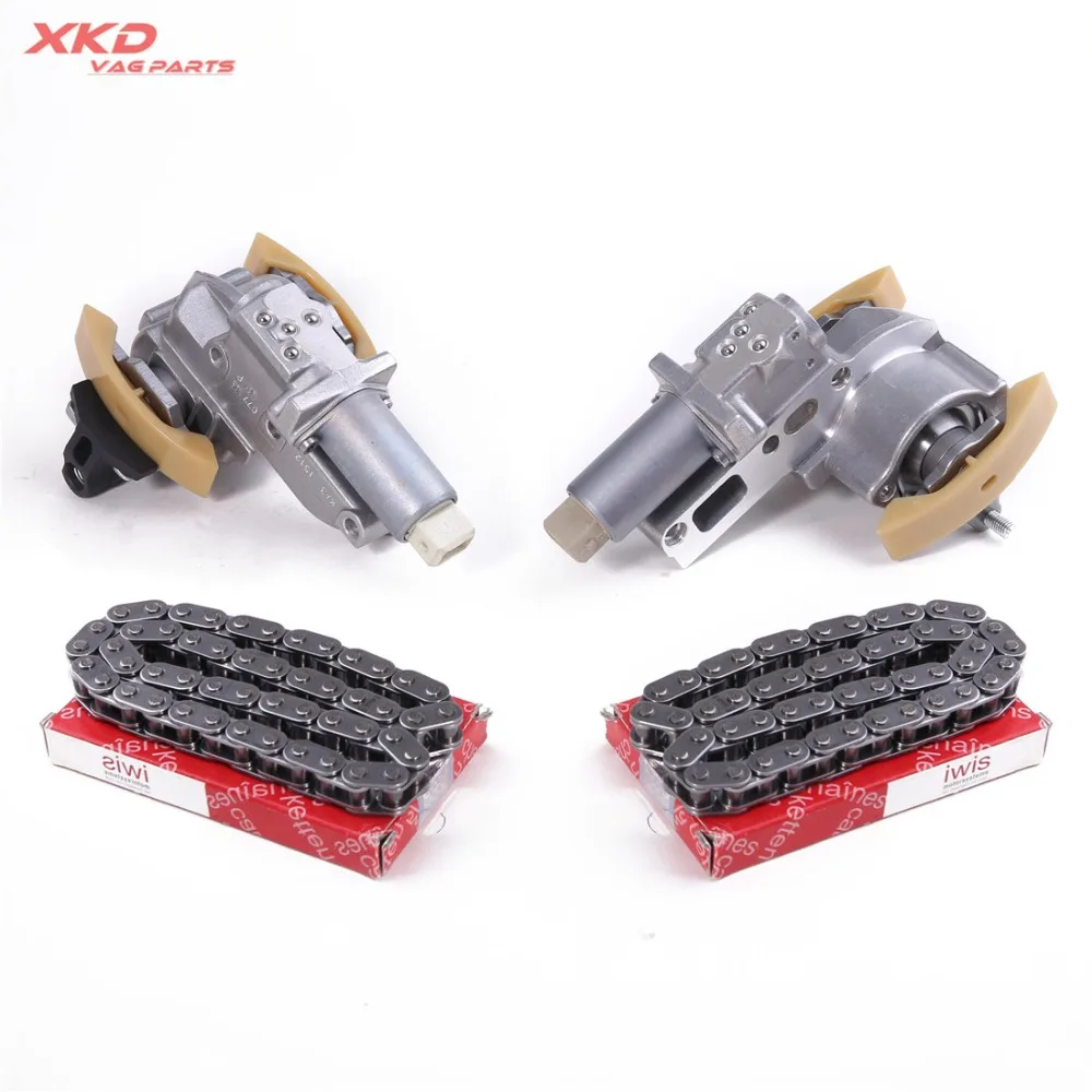 L & R распределительный вал комплект натяжителя цепи для A UDI A6 S6 A8 RS6 S8 V W Touare g Phaeton 4 2