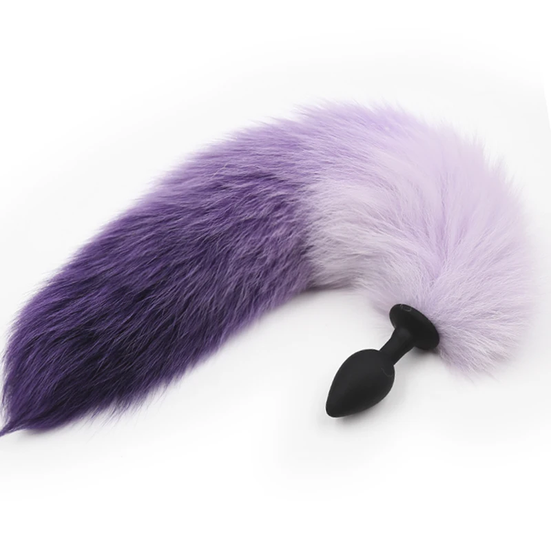 Faux fox tail butt plug silicone anal tails sex toys for women adult games products Gradient |