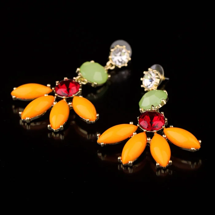 Милые милые летние цветные серьги с цветком женские массивные модные цветами