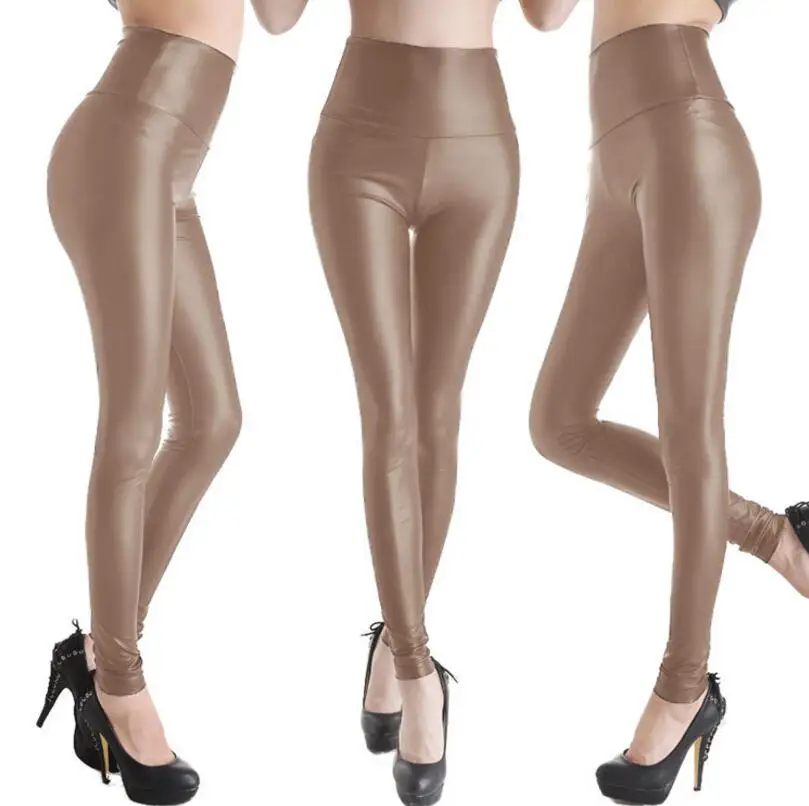 K303Mercerized khaki YGYEEG леггинсы из искусственной кожи темно-синие сексуальные женские леггинсы тонкие черные леггинсы Mujer Леггинсы эластичные Леггинсы пуш-ап - Цвет: K303Mercerized khaki