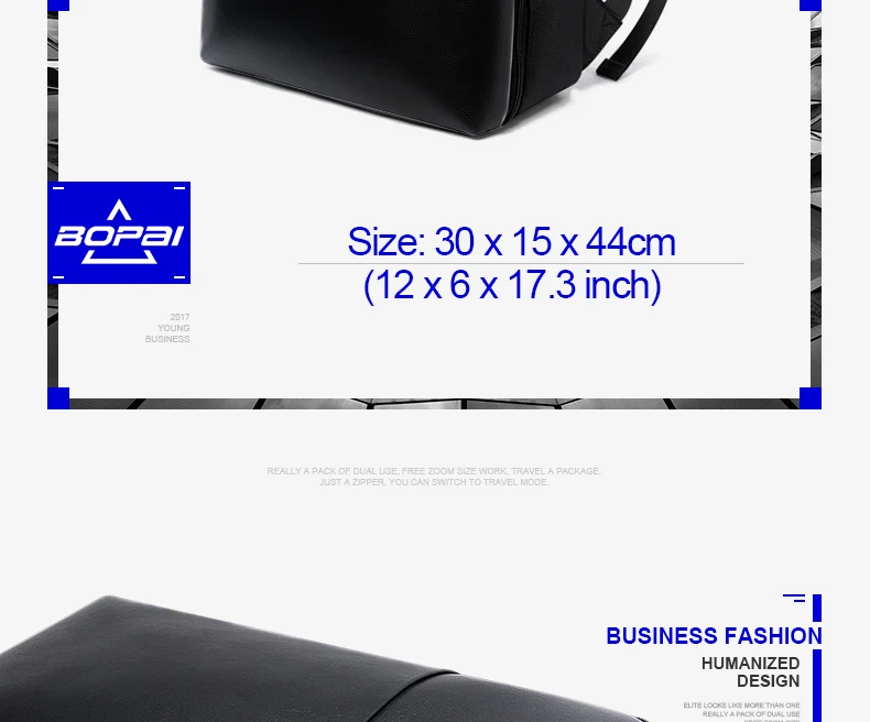 BOPAI брендовый съемный 2 в 1 рюкзак для ноутбука USB с внешней зарядкой плечи Противоугонный рюкзак Водонепроницаемый рюкзак для мужчин