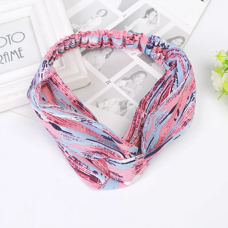 

8Seasons Fashion Headbands Vintage Irregular Pattern Multicolor Elastic Cotton Hair Jewelry Trendy Accessories For Women,1 Piece