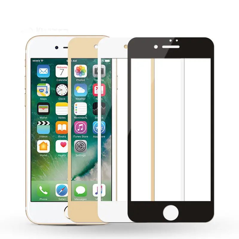 Полное покрытие из закаленного стекла для iPhone X 8 7 6 S Plus 5 5S протектор экрана