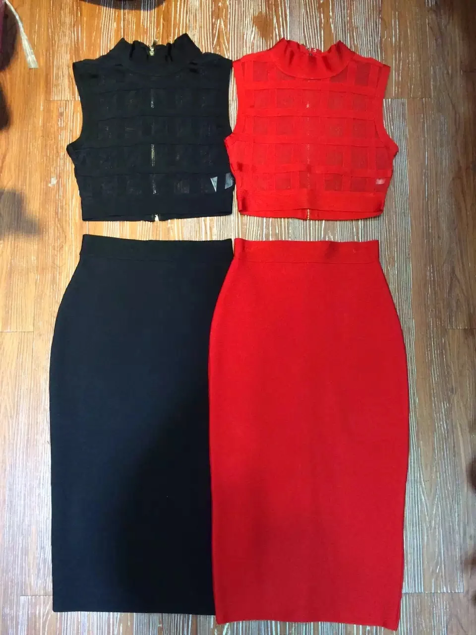 Высокое качество Красный 2 шт. Бандажное платье 2016 Платье из новой коллекции