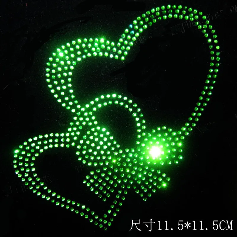 

2pcs/lot Heart to Heart hot fix rhinestone transfer motifs iron crystal iron on iron on crystal transfers design